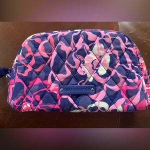 Vera Bradley Pink and Navy Quilted Pouch